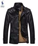 2019U veste ralph lauren homme cuir fashion col rond hot sale 1223 noir